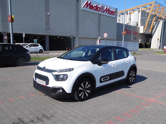 Citroen C3 cena 59900 przebieg: 51000, rok produkcji 2021 z Świdnik małe 92